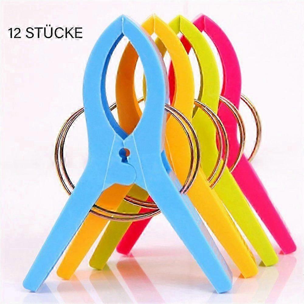 2025 New Large clothespins, towel clips, 12-pack beach towel clips, beach towel clips, towel clips, beach windbreak clips and sunbeds for laundry