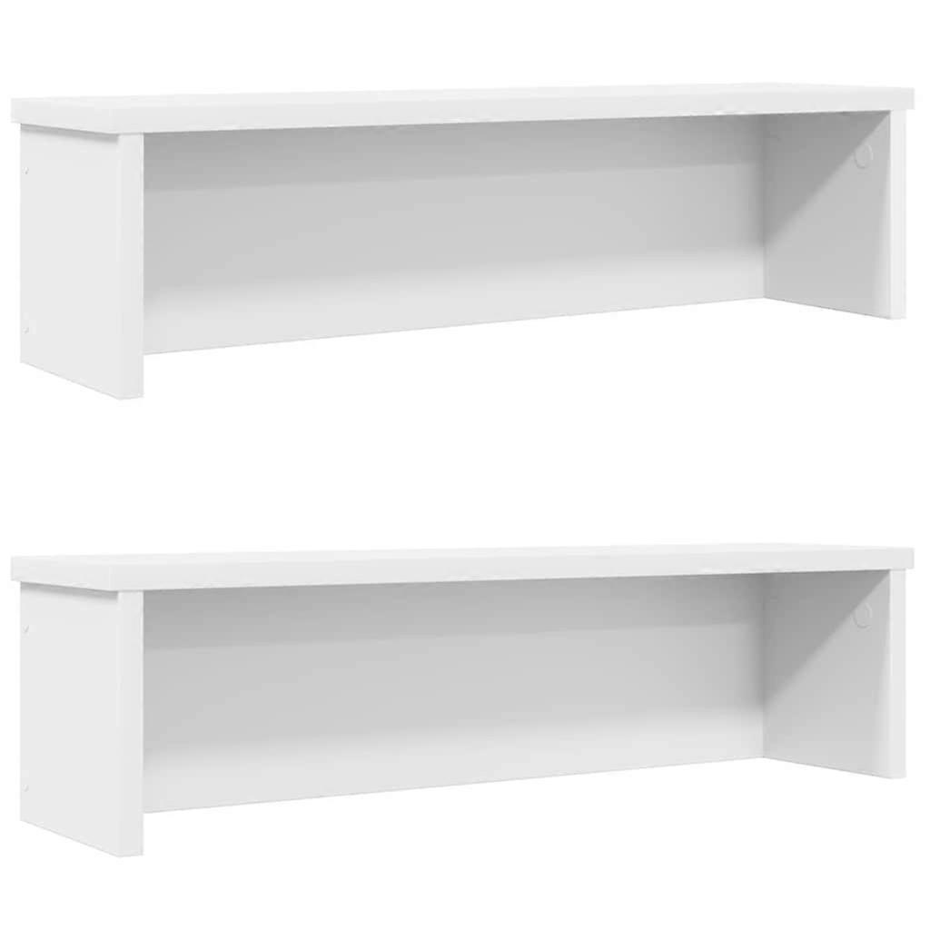 Kitchen shelves stackable 2 pcs white 50x15x16 cm