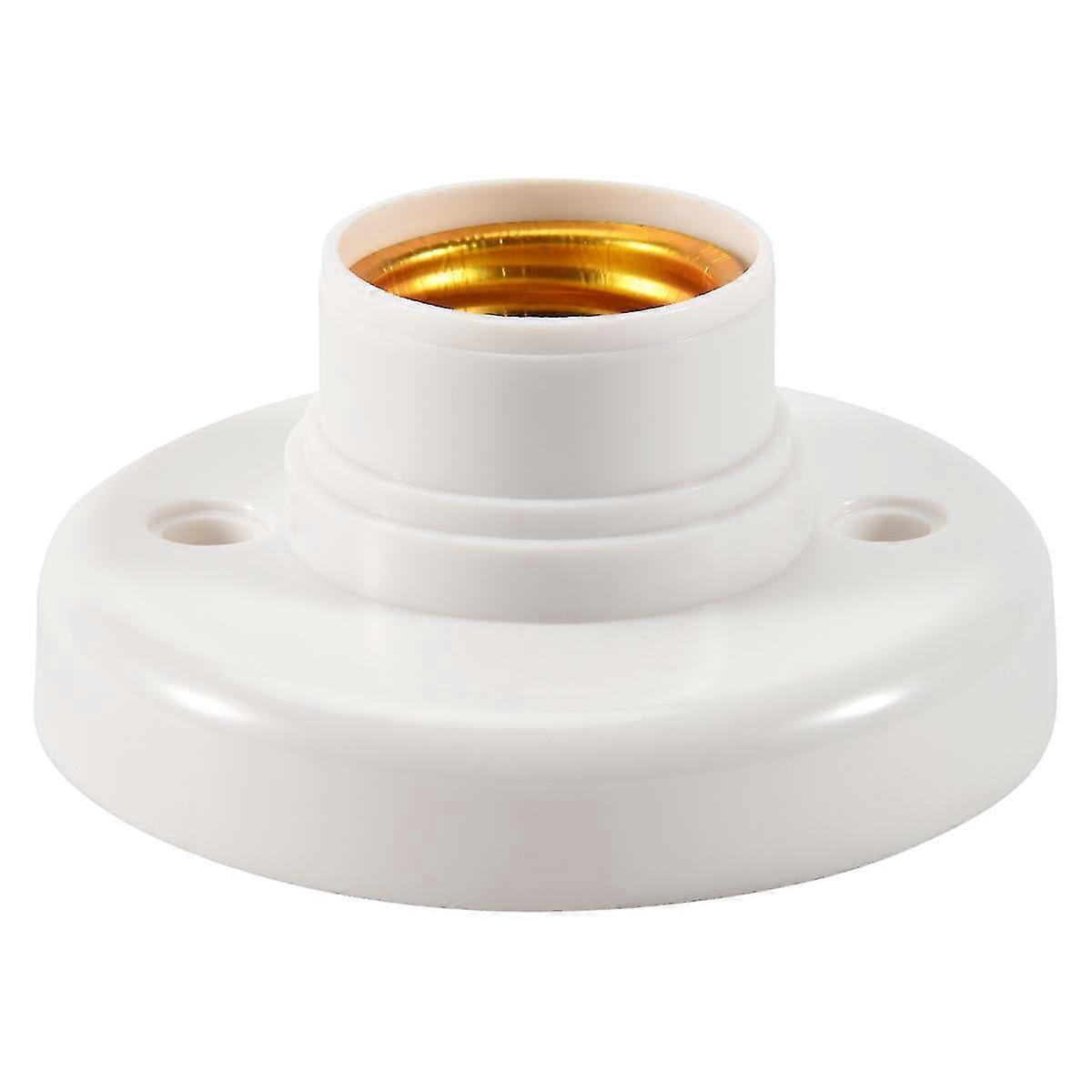 E27 Round Plastic Base Screw Light Bulb Lamp Socket Holder White 2181 Walkbee Walkbee 3311 B