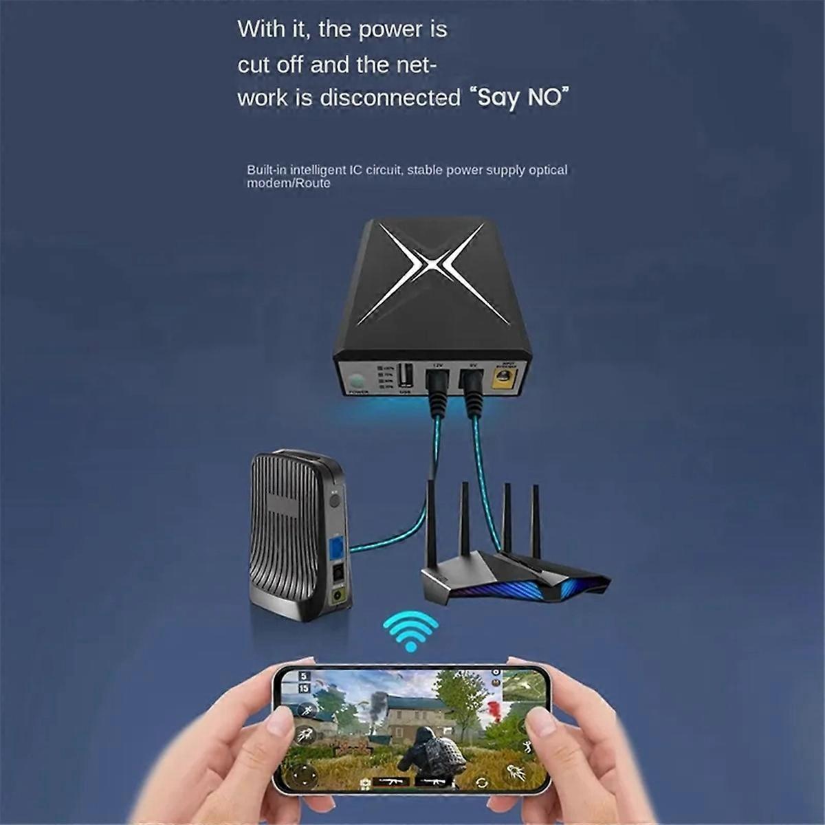 10400MAh DC UPS Router di alimentazione ininterrotta 9V 12V 18W batteria di backup Mini UPS USB Wifi Router per C