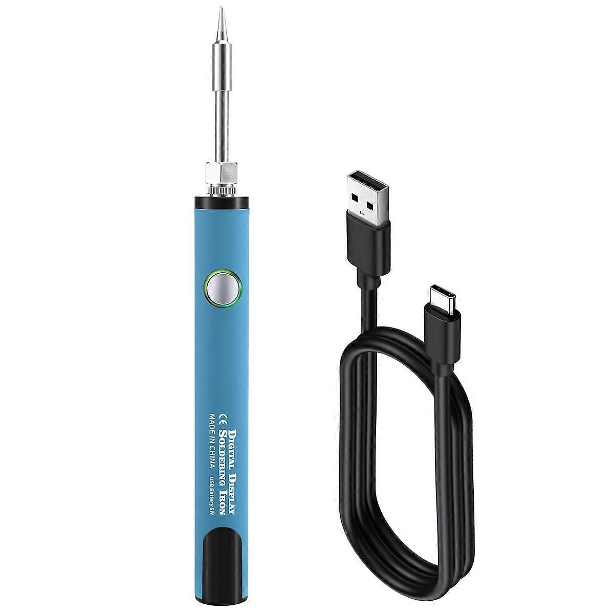 510 Thread Mini Soldering Iron Kit 3-Gear Adjustable Voltage Sky Blue