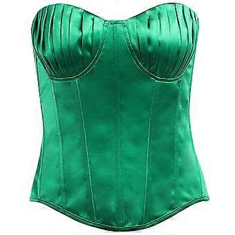 Women Corset Crop Top Boned Bustier Cute Zip Back Party Bodyshaper No Strap Sexy Corset for Women Lingerie Bustier Top  White S