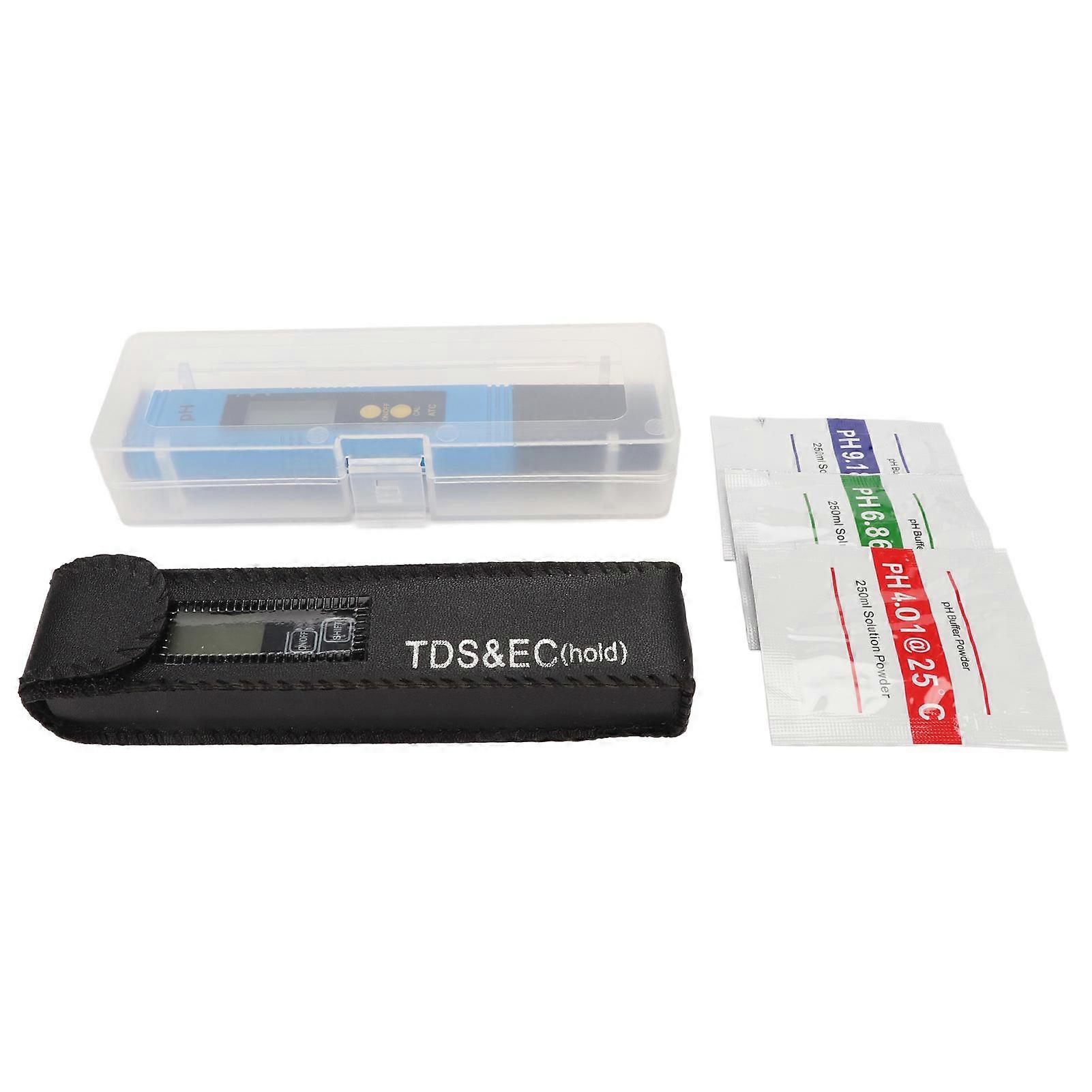 Water Tester Blue Easy Reading Portable Lightweight Backlight Function Temperature Compensation Digital PH Meter Testing Pen