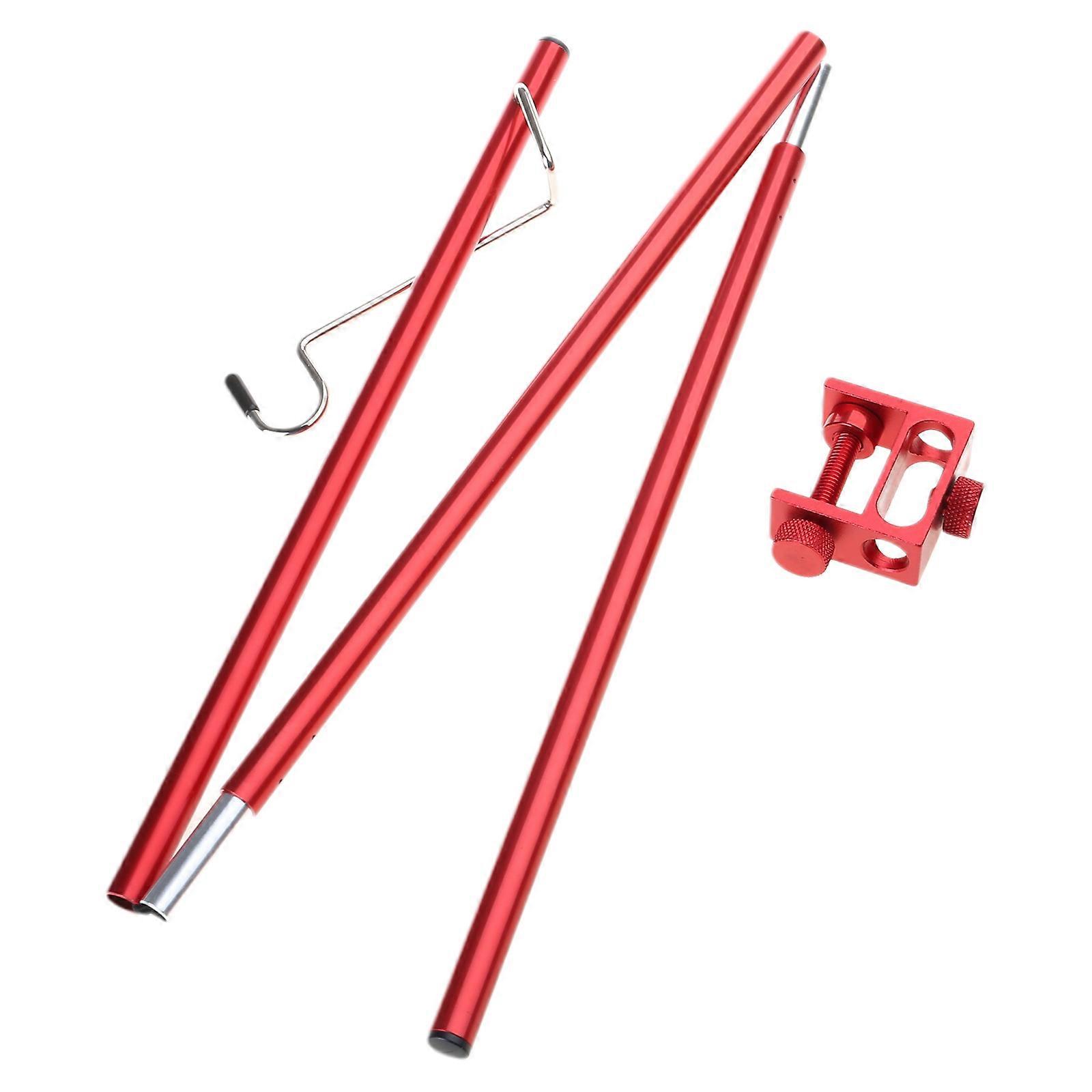 Lantern Stand Adjustable Height Lamp Pole with Table Clamp Aluminum Alloy Portable Hanging Light Holder for PicnicHiking Red