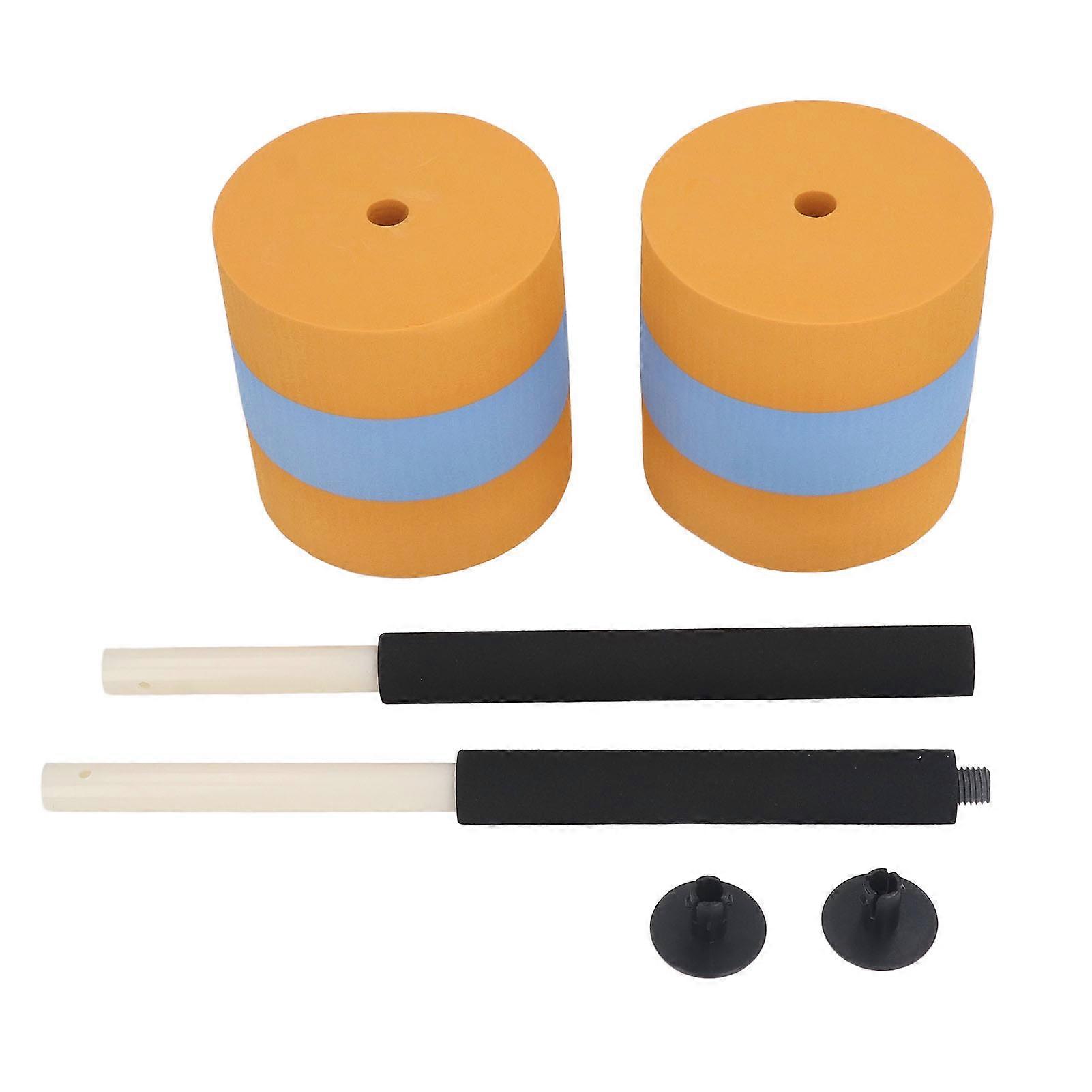 Long Water Dumbbells EVA Rubber PC Anti Slip Detachable Floating Dumbbell Fitness Barbell Equipment for Water Aerobic Exercise Orange and Blue