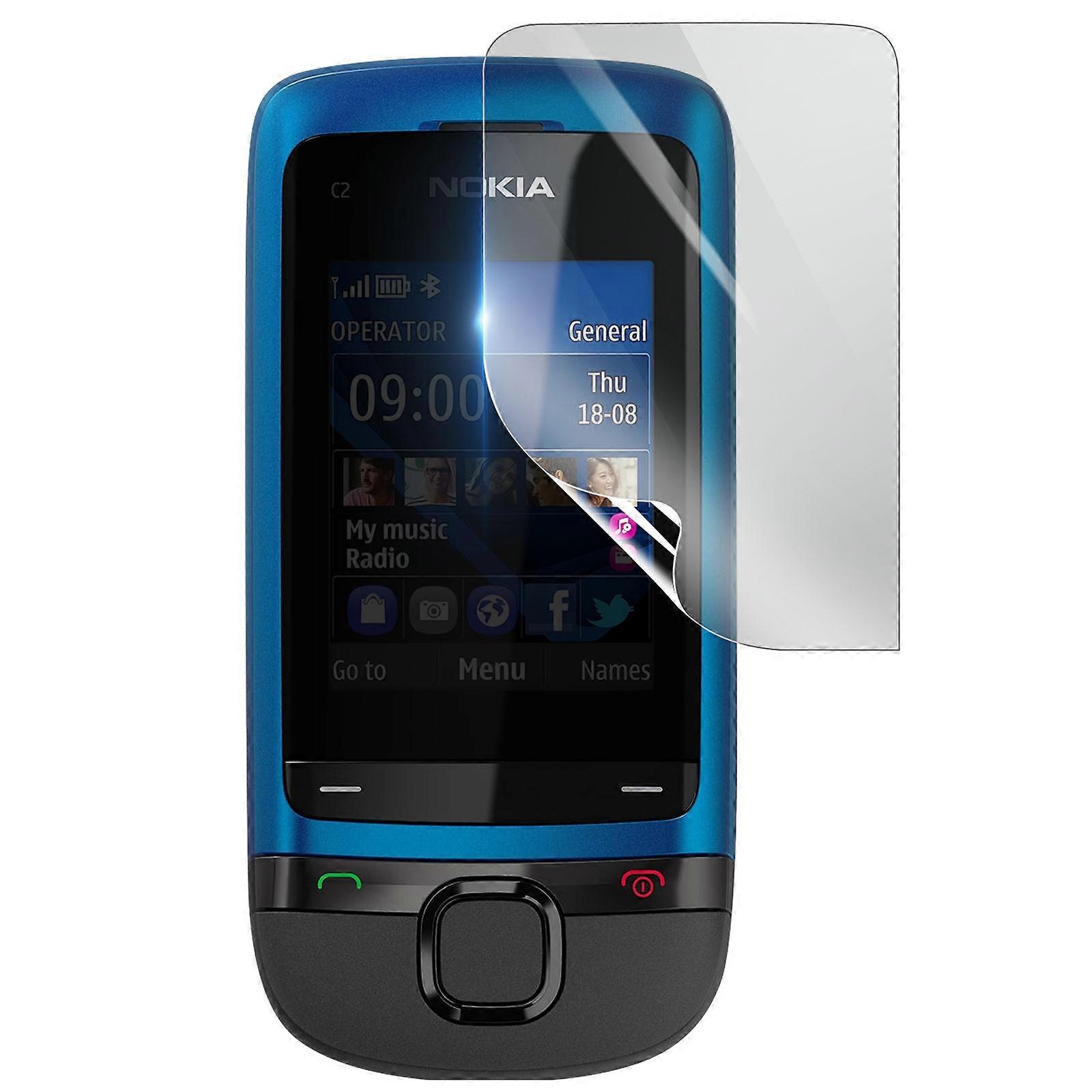 Shockproof Hydrogel Screen Protector for Nokia C2-05, Transparent