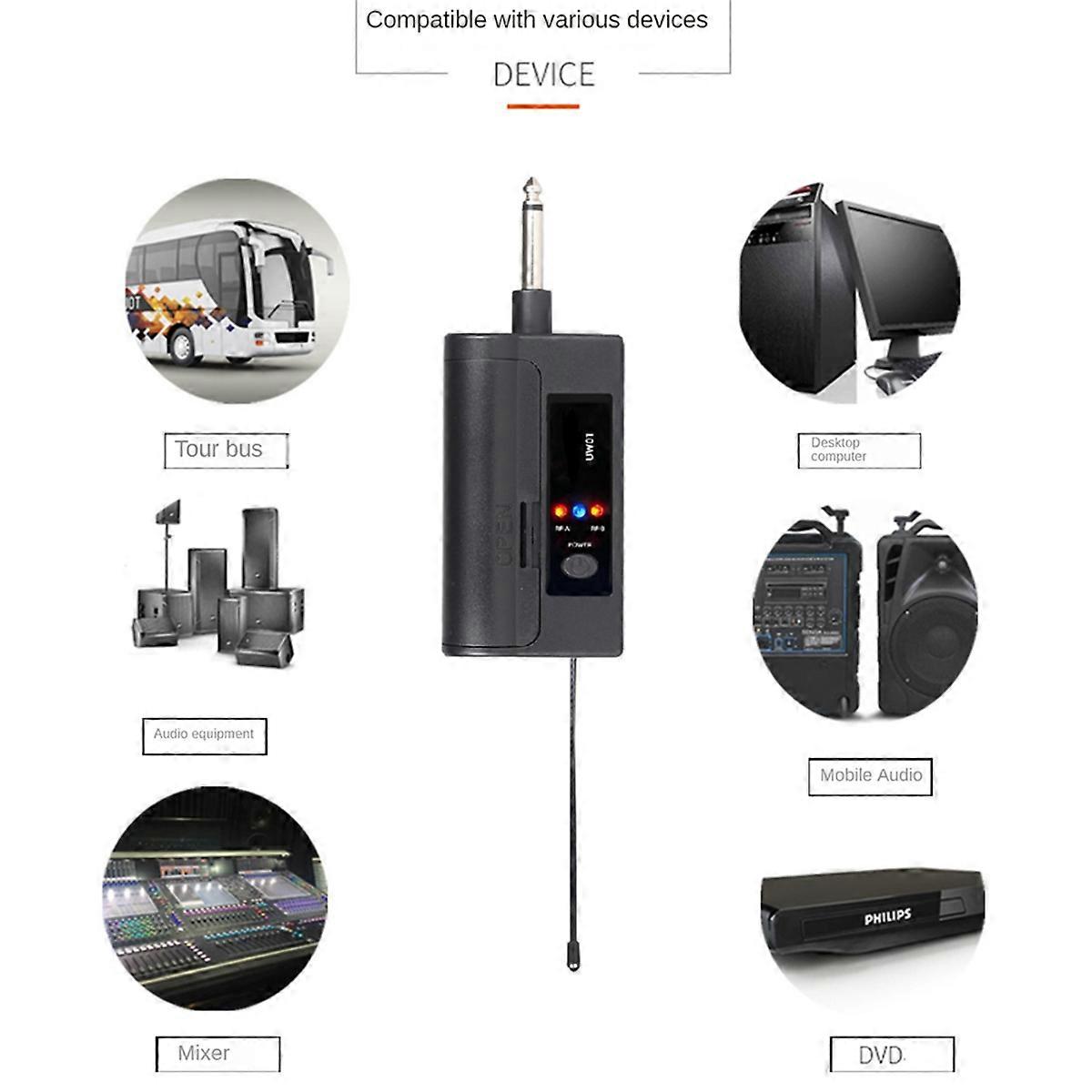 UHF Wireless Dual Lavalier Microphone System 30m Range