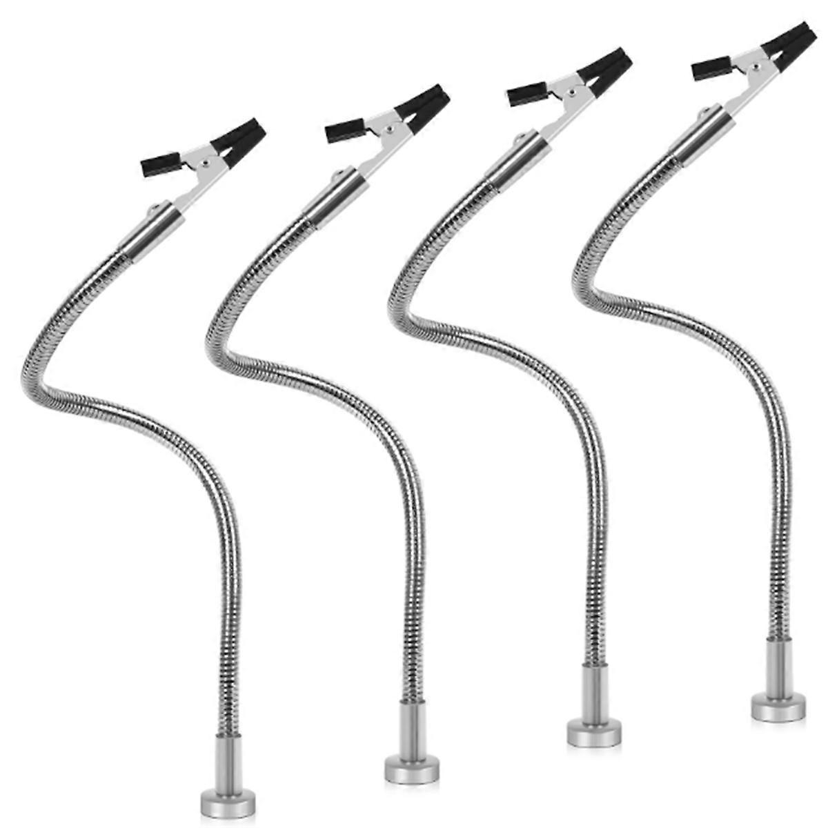 4pcs Magnetic Helping Hands Soldering Third Hand Tools Metal Flexible Gooseneck with Alligator Clips