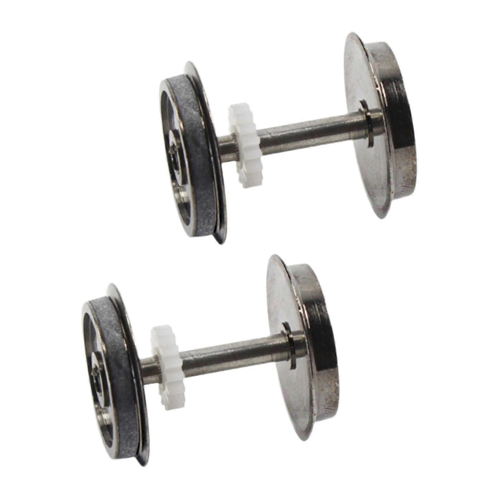 2Pcs Metal DC Wheels Spare Part HO Scale Wheel for 1/87 Railway Modification