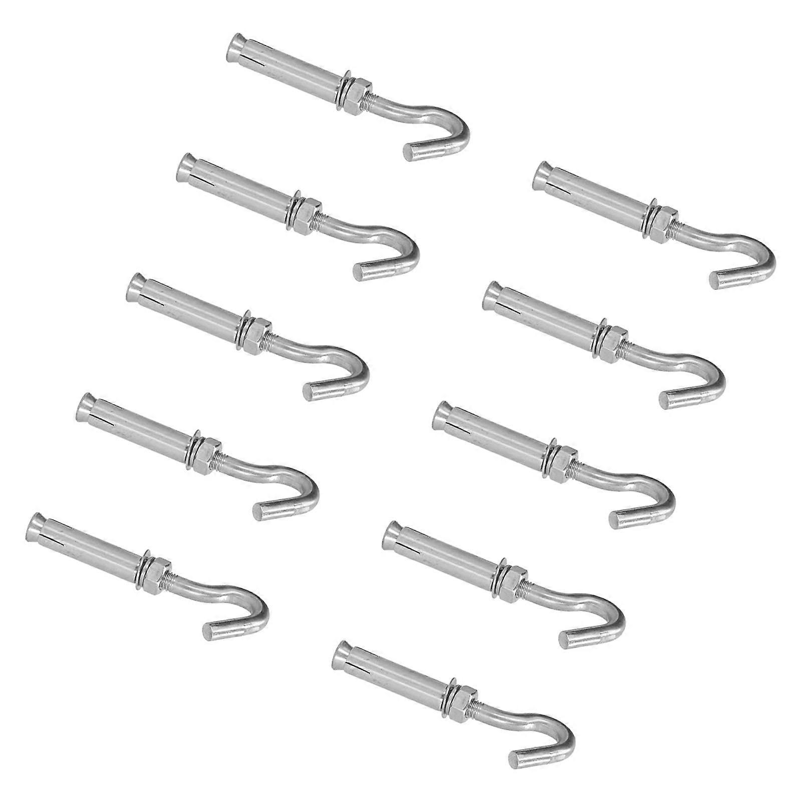 Expansion Bolts, 10Pcs Standard Thread High Strength Stainless Steel Screw Hooks for Bricks for Cement()