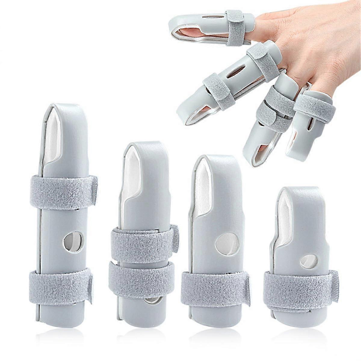 Finger Splints Finger Support Brace for Broken Fingers, Trigger Finger Joint Pain 4 Pcs