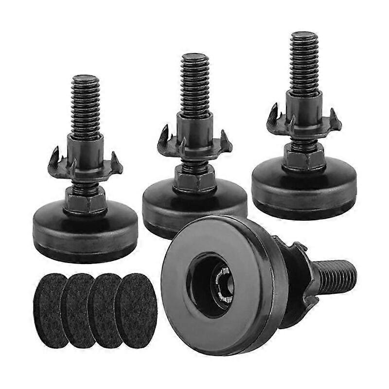 ブラックメタル仕上げの4PCS調節可能な家具脚