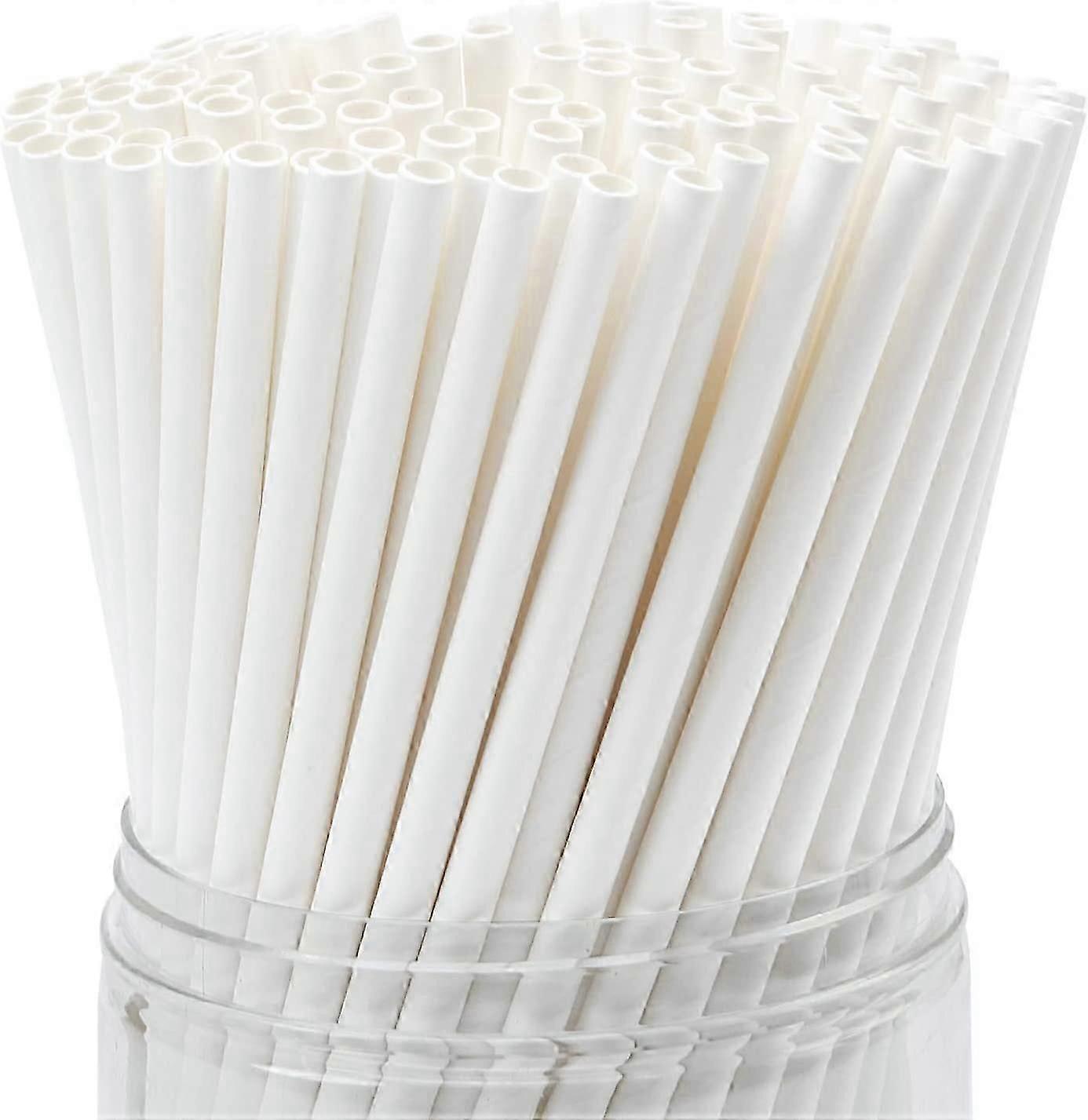 7.75 inch White Paper Straws (Individually Wrapped) 200 Count