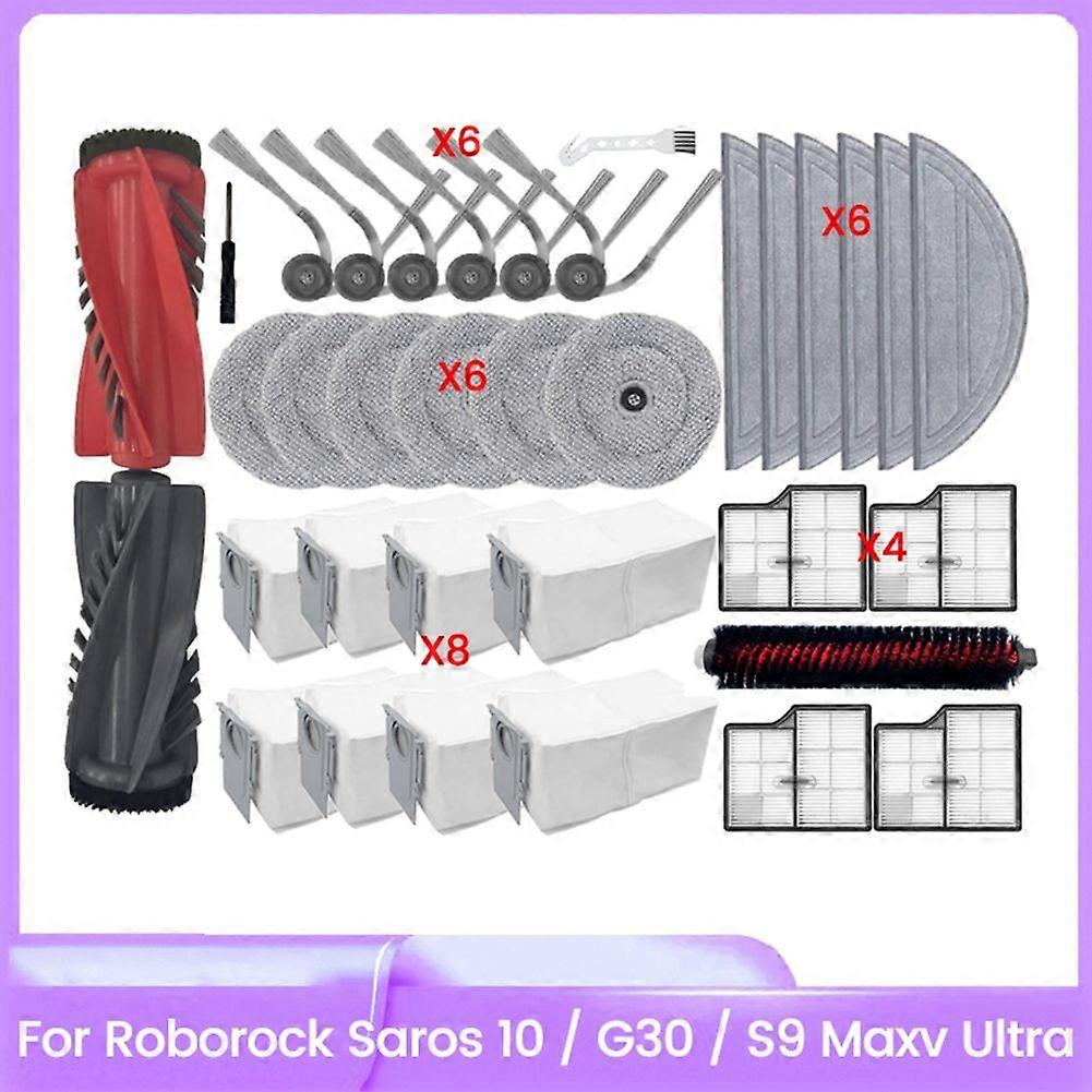 35Pcs Accessory Kit for Roborock Saros 10/S9 Maxv Ultra/G30 Vacuum