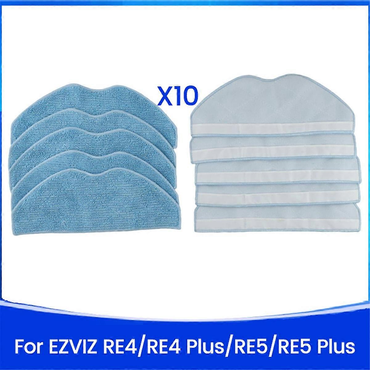 10PCS Mop Cloths for RE4 /RE4 Plus/RE5 /RE5 Plus Vacuum Cleaner Parts Washable Microfiber Mop Pads