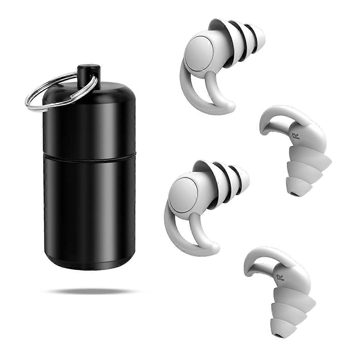 Ear Plugs for Sleeping 2 Pairs Silicone Ear Protection Ear Plugs Reusable Ear Plugs for Noise Reduct