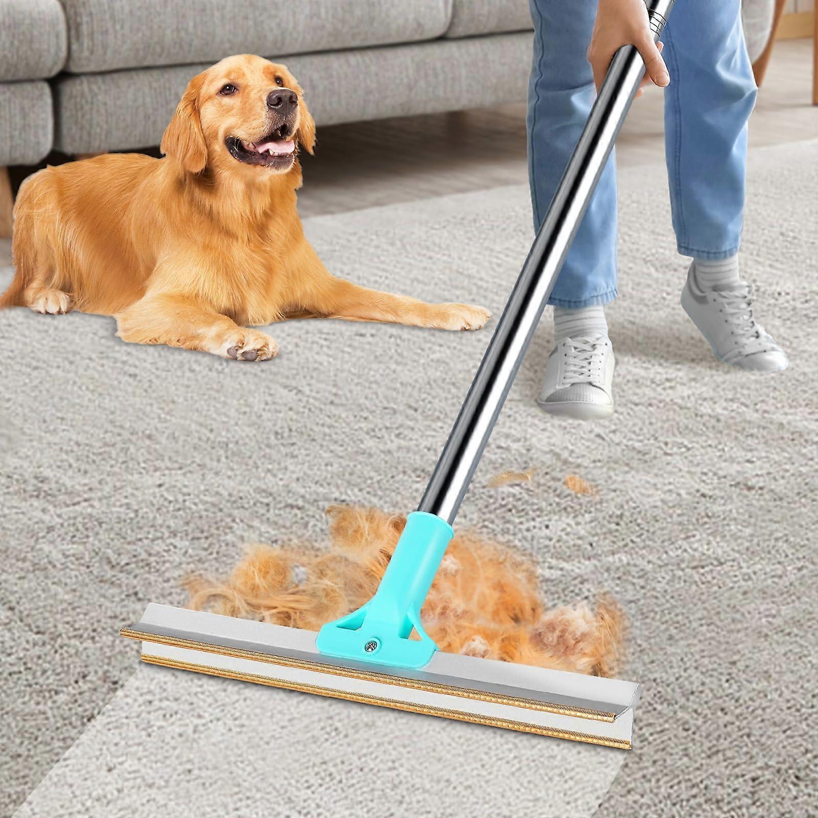 Carpet Rake Pet Hair Removal Tool, Dog Hair Remover, Reusable with 55' Adjustable Long Handle