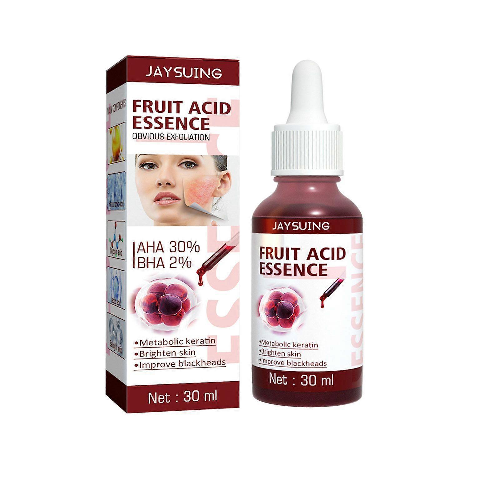 30ml Fruit Acid Essence Facial Brightening Serum Lighten Dark Spots Flexible Delicate Skin Serum for Smooth Skin Reduce