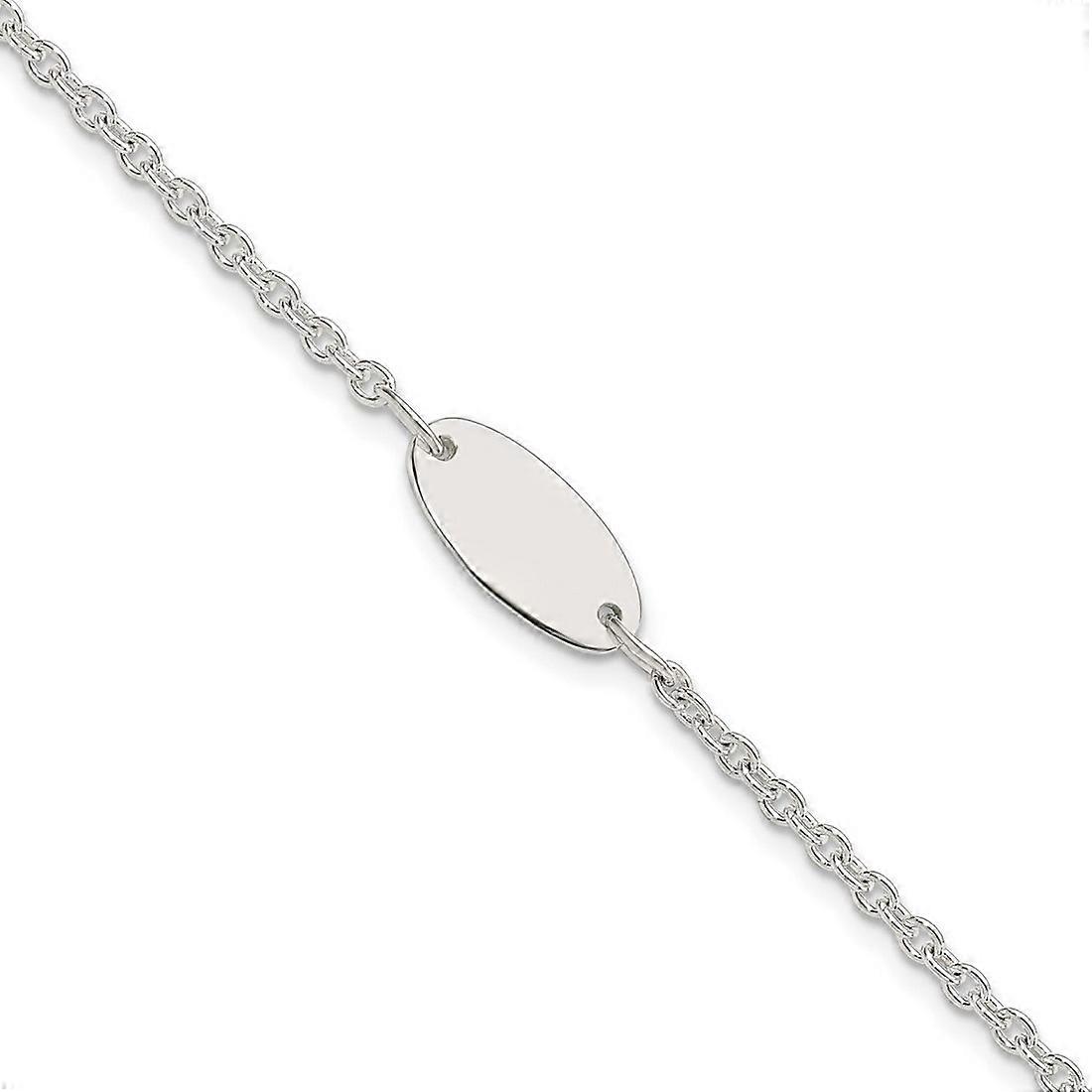 7.5mm 925スターリングシルバーポリッシュIDブレスレット6インチ識別ブレスレット-2.8グラム