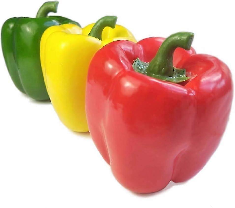 Artificial Peppers for Home Decor, Early Education - 3-Pack Realistic Vegetable Props