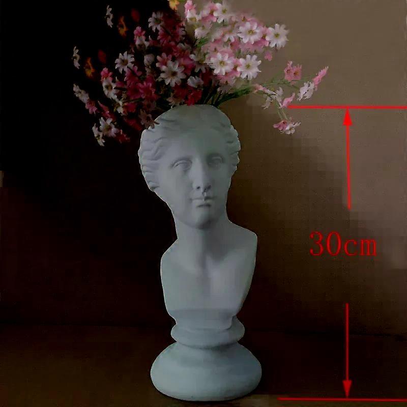 Modern Vase Nordic Style Human Face Vase Head Table Decorative Vases Ornaments Resin David Venus Vase Home Decor Accessories