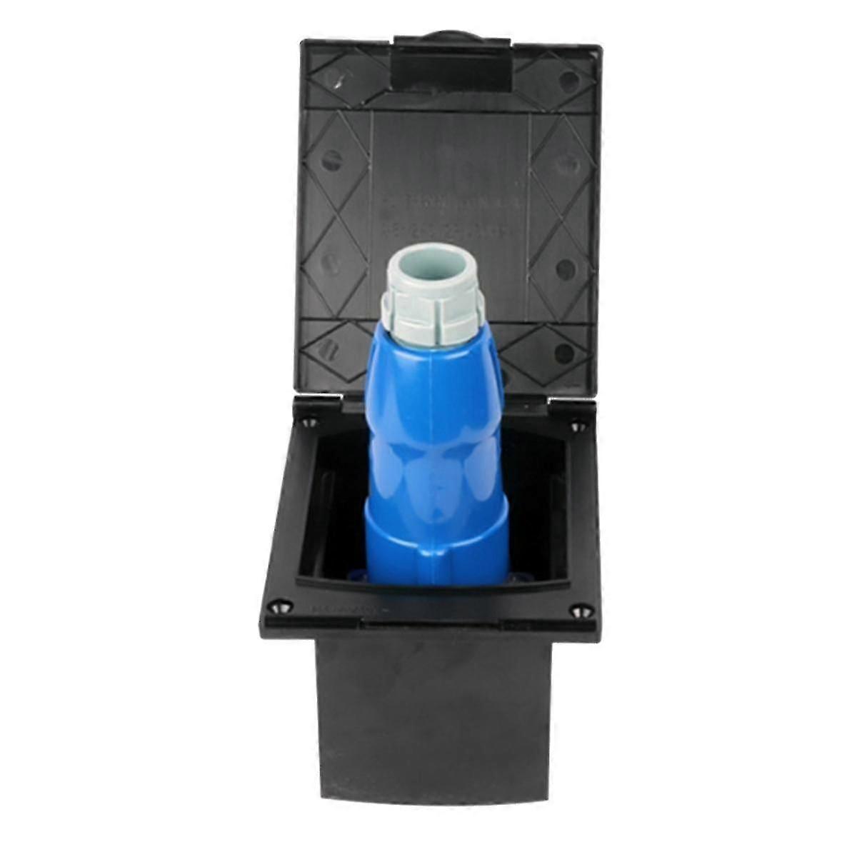 RV 16A Black External Flush Hook Up Waterproof Plug Socket RV Accessories