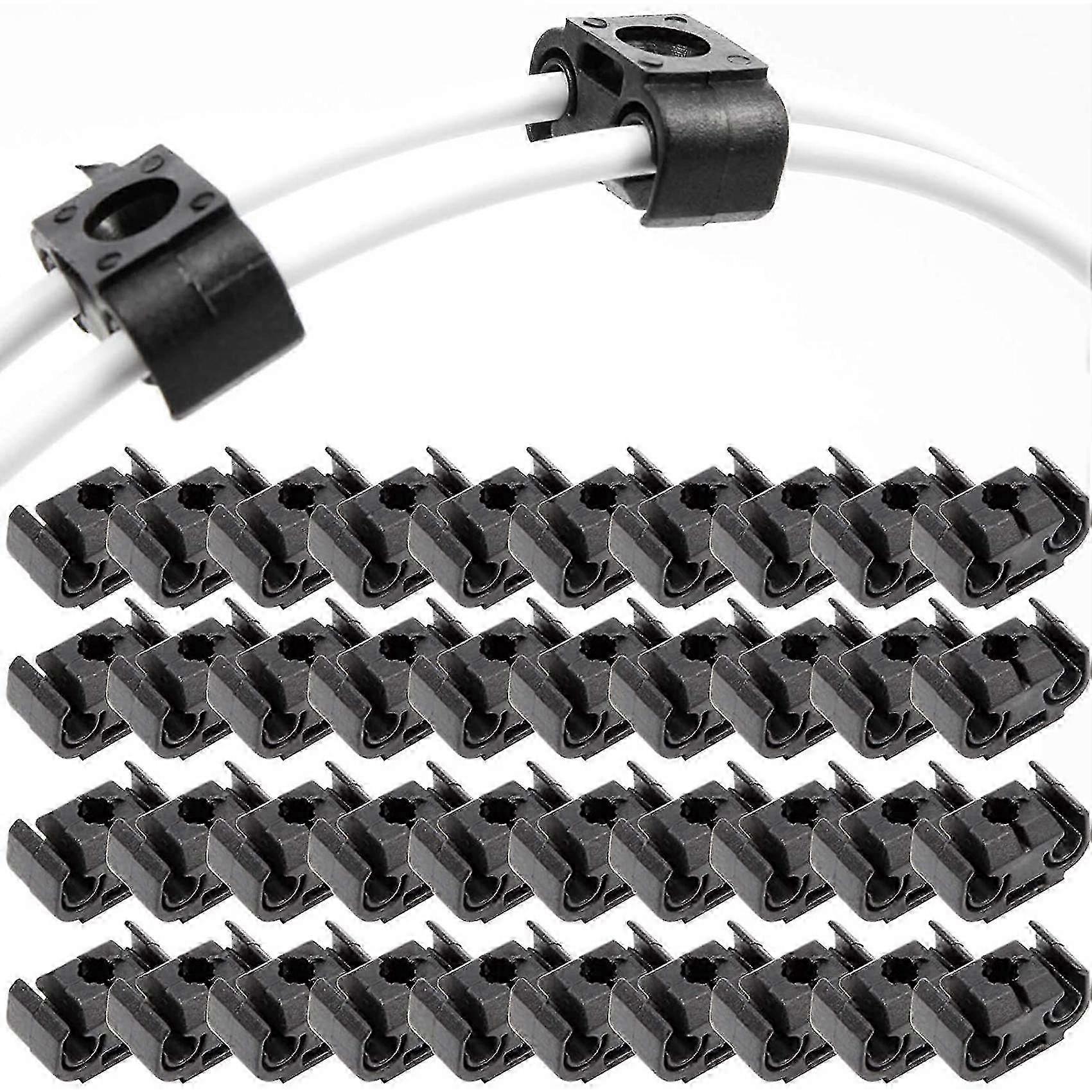 40-Piece Set of 2.75mm Diameter Brake Pipe Line Retaining Clips with Bracket Holder for 811611797 Double Conduit Base