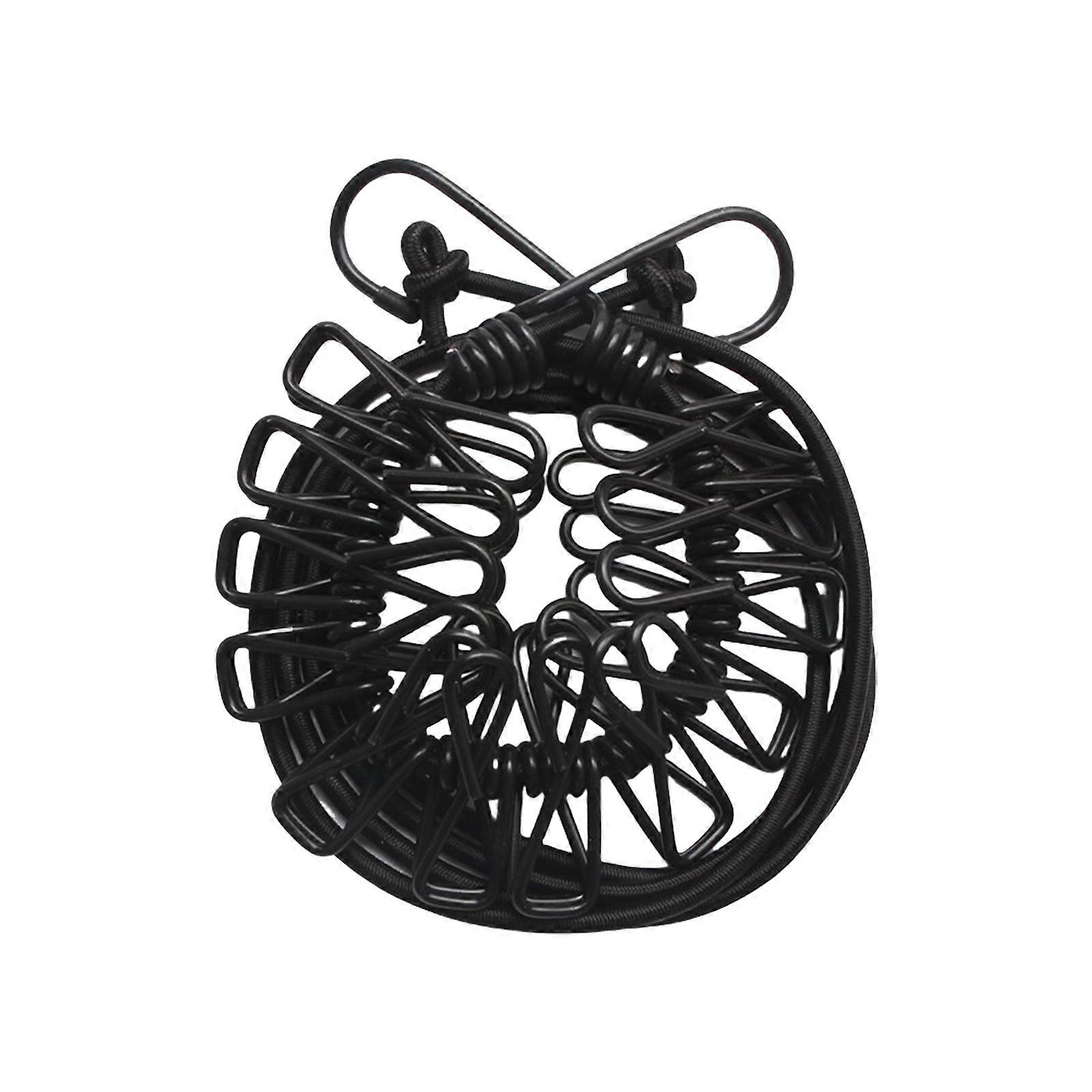 Portable Elastic Travel Clothes Rack Retractable Travel Clothesline With 12 Clip Hanging Laundry Drying Rope Enduring
