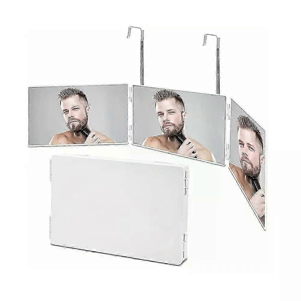 White Retractable Adjustable Hanging Three Mirrors Makeup Folding Three Mirrors Three Fold Mirror Spot Portable Cosmetic