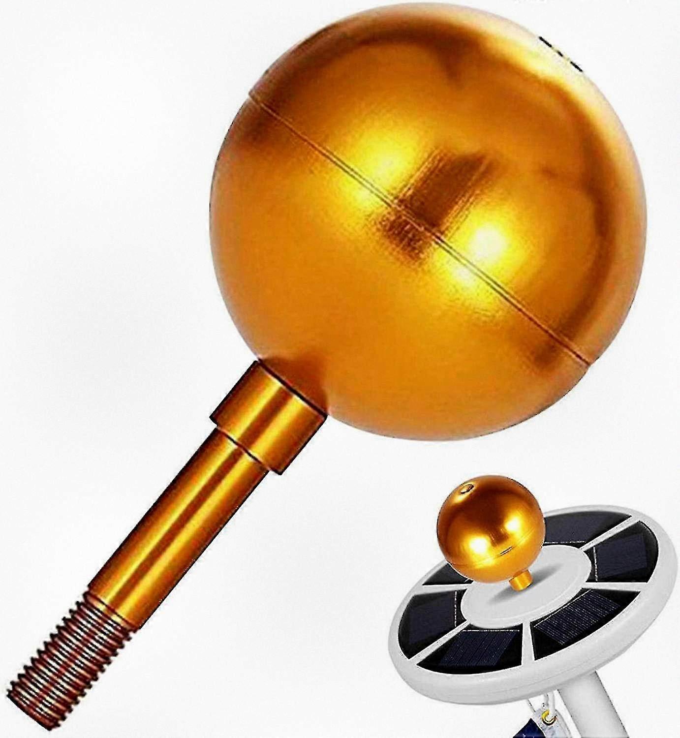Fleuron de mât de drapeau en aluminium anodisé doré de 3 pouces compatible avec les mâts de drapeau standard