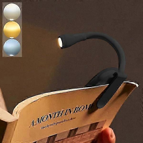 Book Light, Rechargeable Clip-On Reading Light With Adjustable Brightness