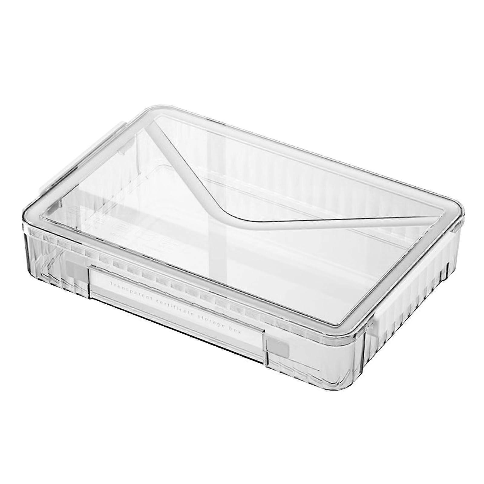 Clear File Storage Box With Latching Lids Stackable Plastic Project Case Organizer White Large L