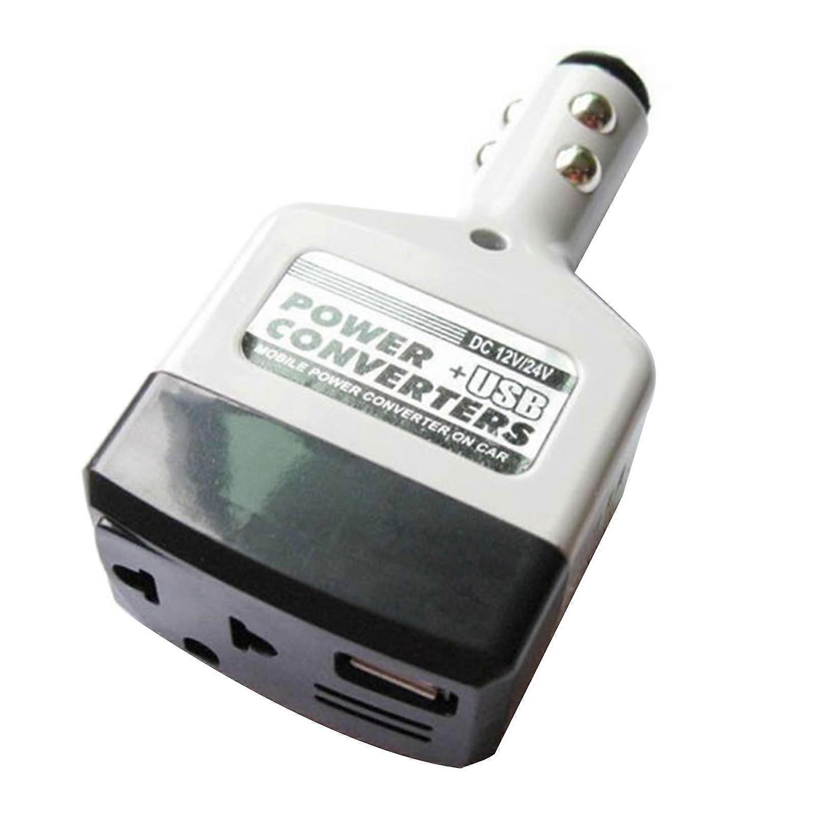 Universal for DC 12V/24V to AC 220V Car Inverter with USB Charging Port Power Socket for Cellphone Tablet