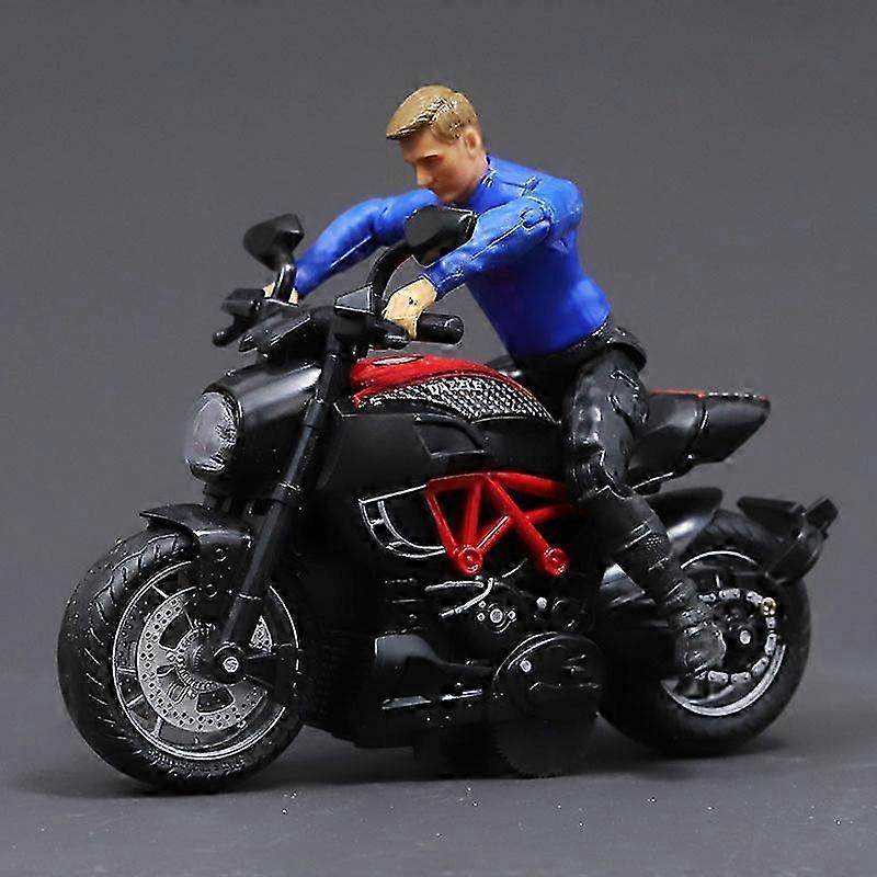 Motorcycle Pull-Back Alloy Car Model with Lighting and Sound Effects for Children Ages 3 and Up, Suitable for Racing Simulation Play