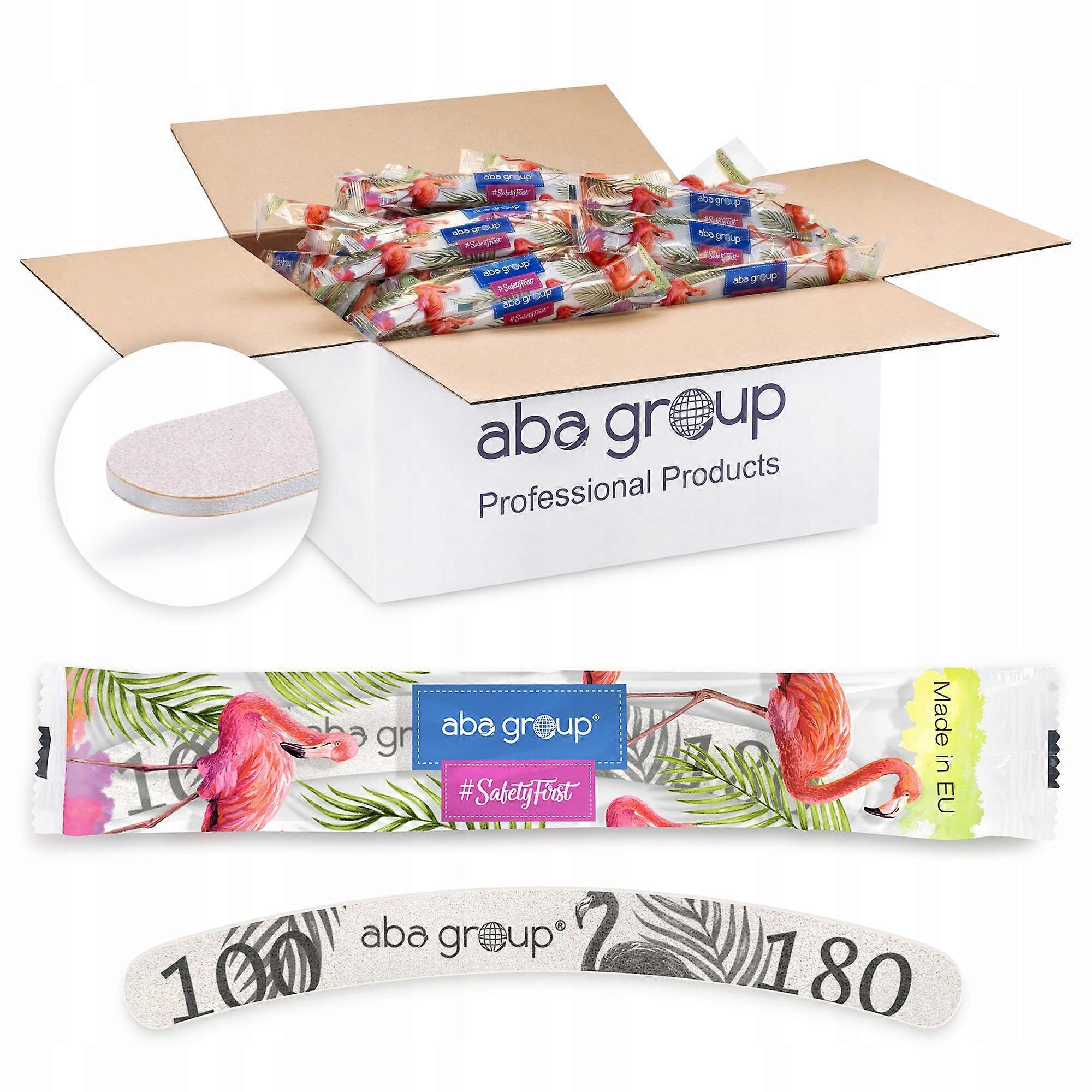 Aba Group SAFE PACKAGE Lima de uñas BANANA 100/180 SLIM - FLAMINGO, 500 piezas
