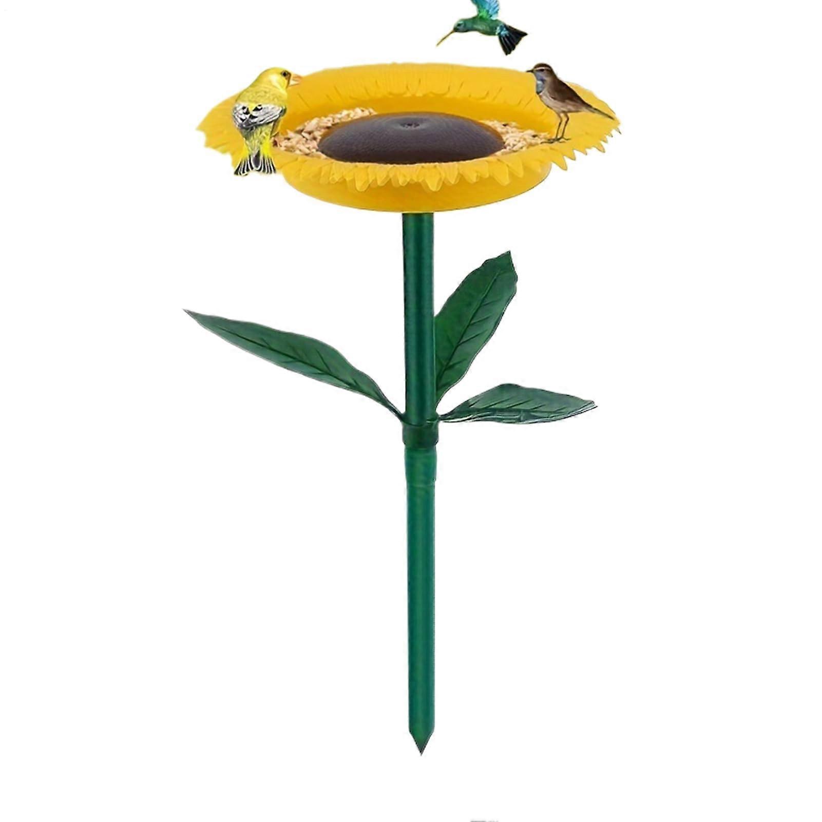 Vogelbad,Outdoor bird bath standing garden decoration sunflower For stake terrace garden pond For birdwatching outdoors