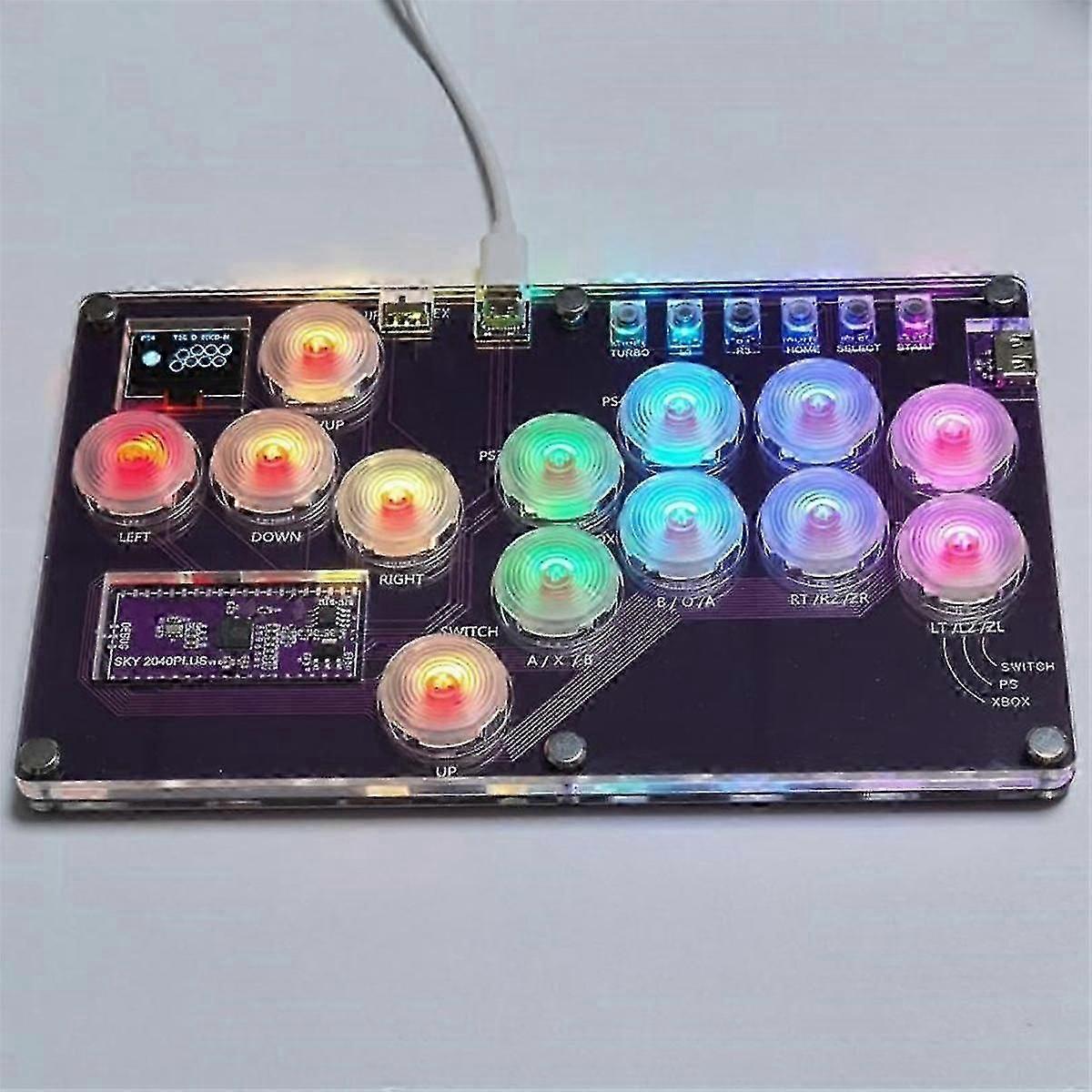 Fight Stick Arcade Joystick Hot-Swap Encoder Controller Xinput/Dinput Mini Console for PC/NS Switch
