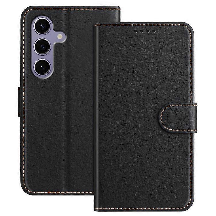 متوافق مع سامسونج جالاكسي S25 جلد حالة محفظة حامل لون خالص مضاد للسقوط غطاء هاتف