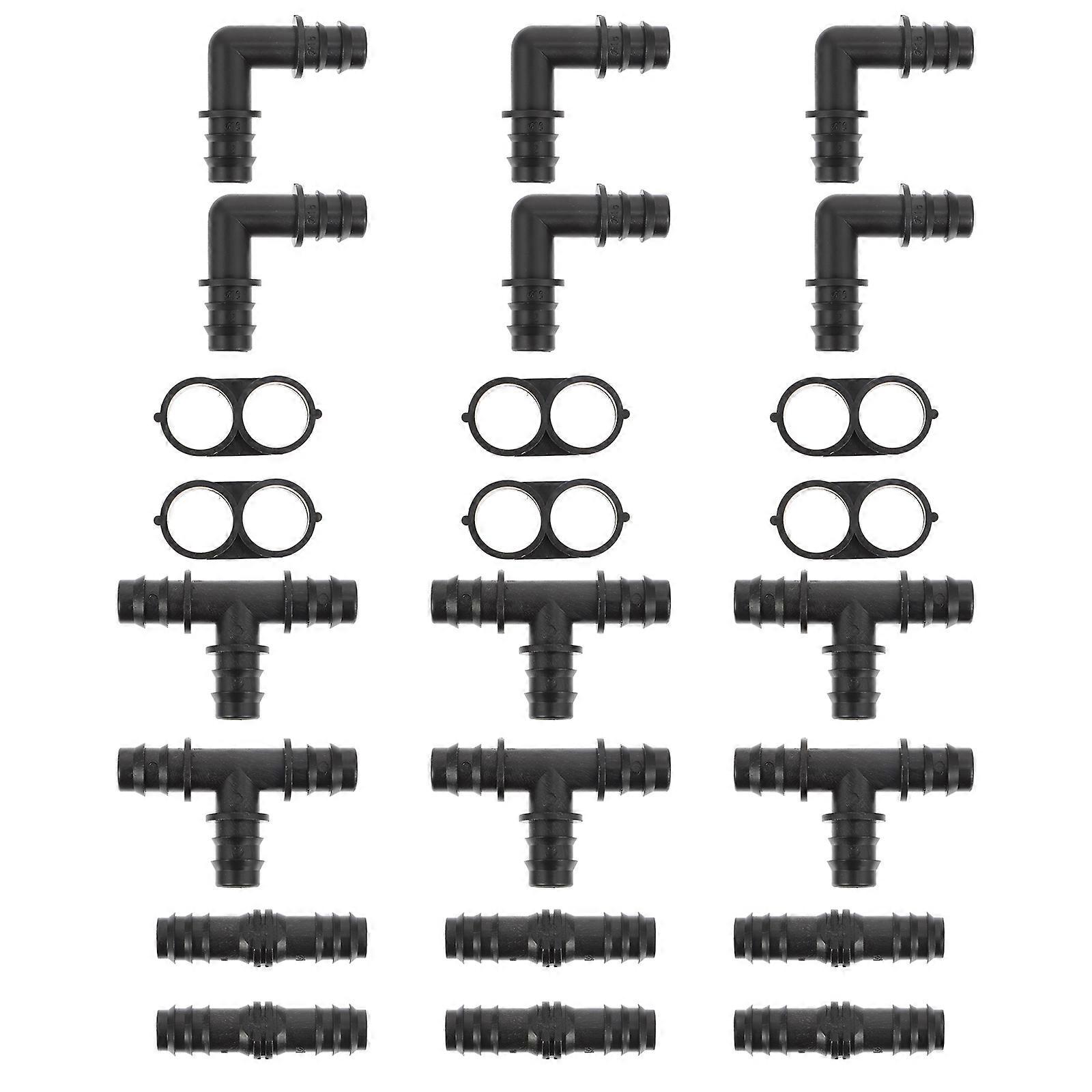24pcs PE Spray Nozzles Spray Atomization Irrigation Drippers Sprinklers Emitter Drip (Black)