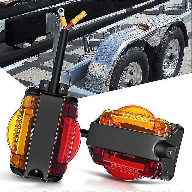2PCS Amber/Red LED Trailer Fender Marker Lights