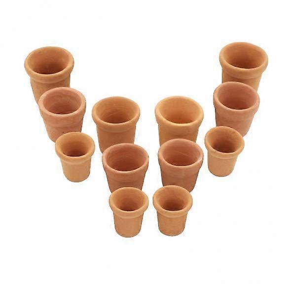4x 1:12 比例的玩具屋微缩模型 12 个陶瓷花盆