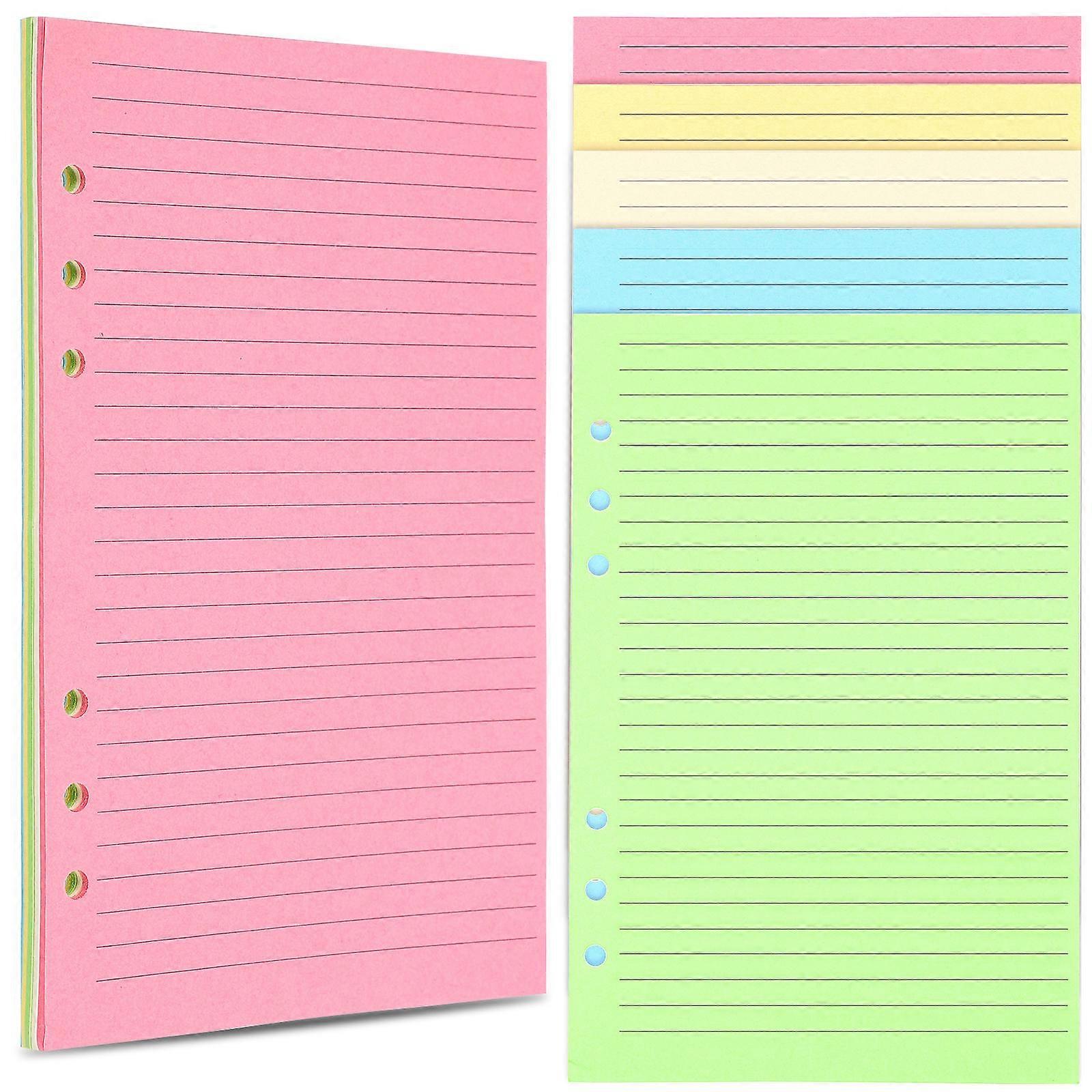 Assorted Color A5 Filler Paper for Writing Use 50Pcs Planner Refill Paper