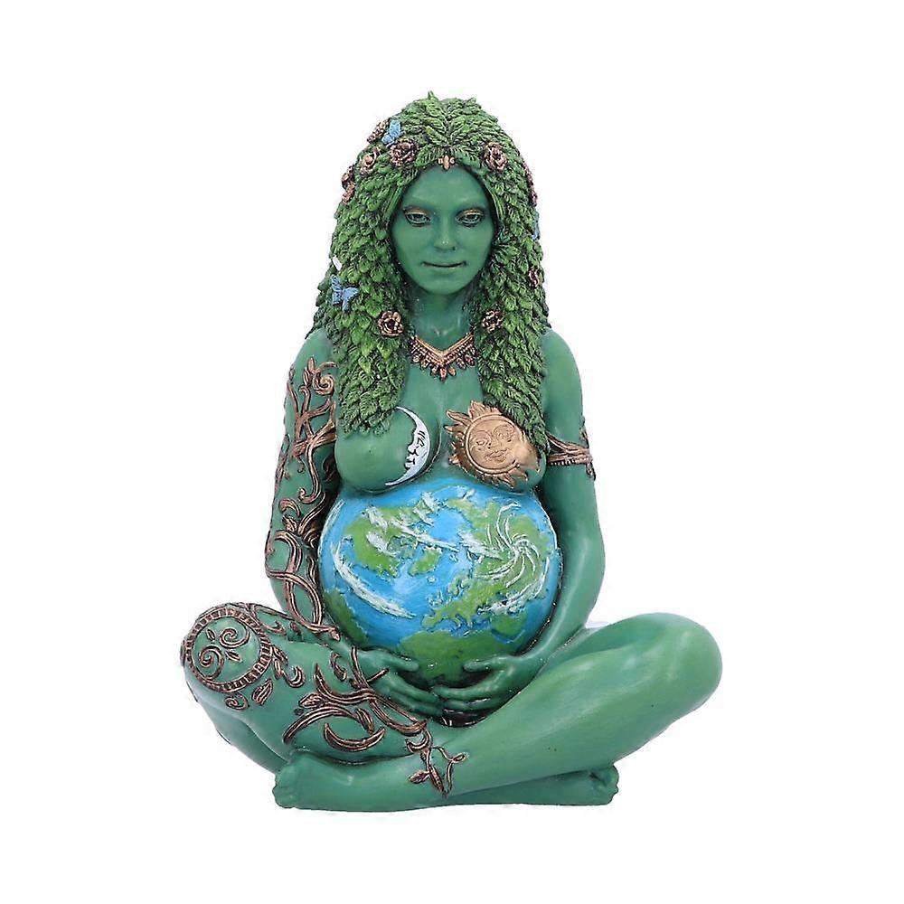 Liten eterisk Moder Jord Gaia kunststatue malt figur