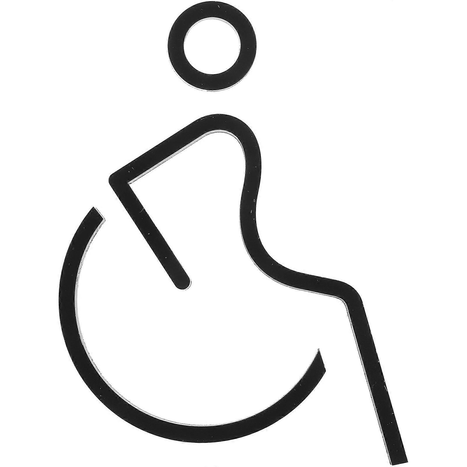 Washroom Signs Disabled Sign Outdoor Public Restrooms Acrylic Material Rectangular Shape Accessible Indicator 1Set