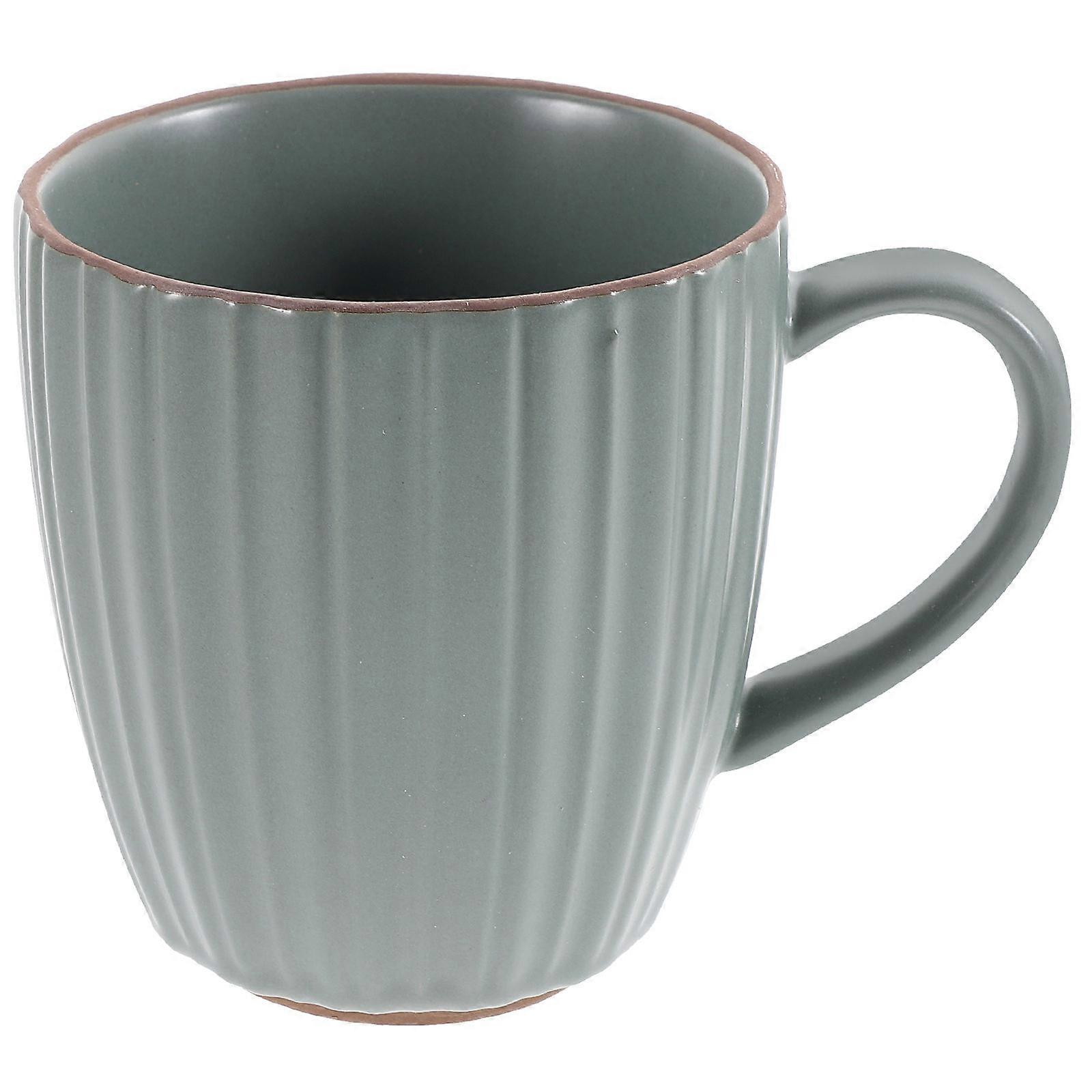Coffee Cups With Handles Ceramic Cup For Use Green Color Minimalist Style 1Pcs