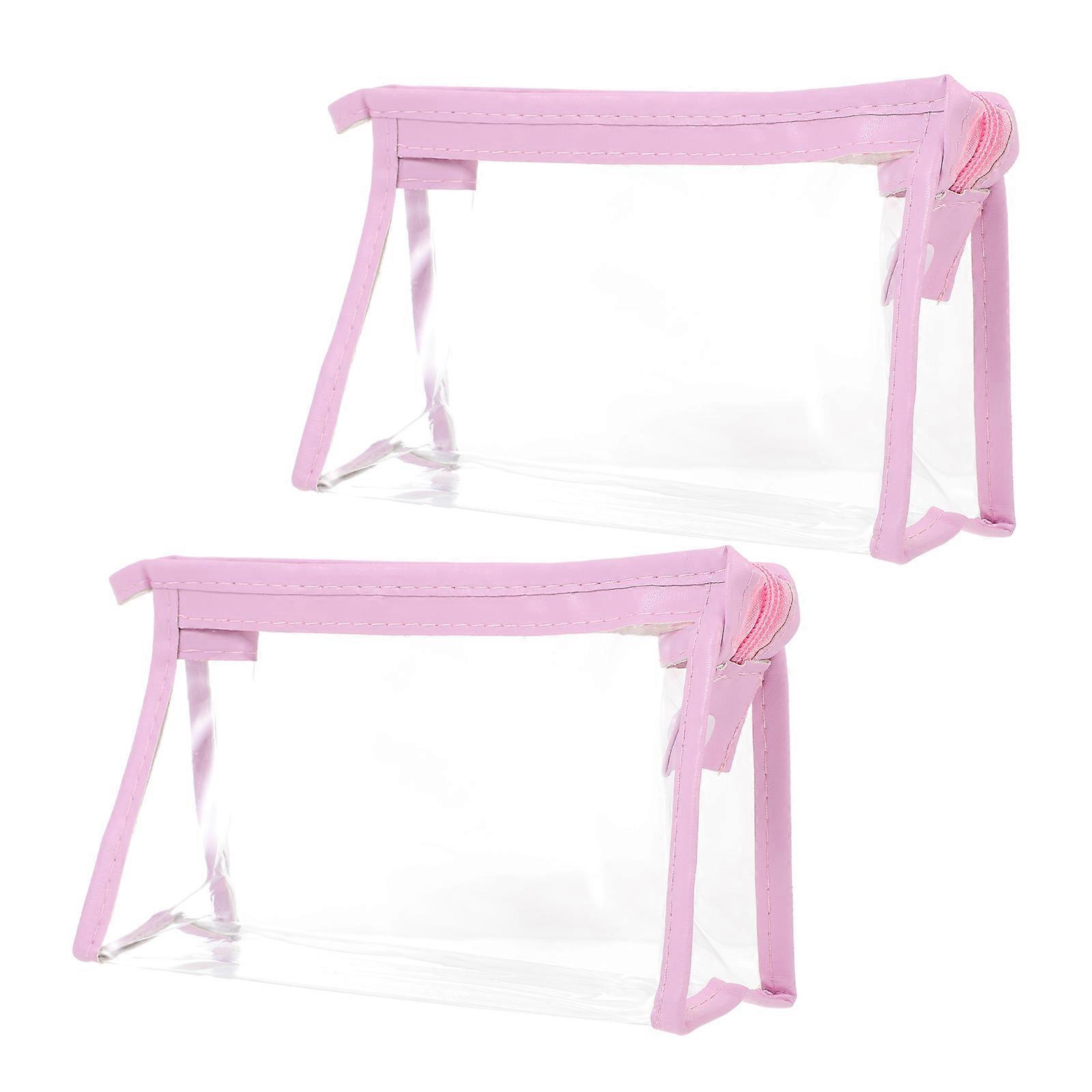 Storage Container Pencil Holder Portable Pencils Bag Triangular Use Pink 20.5X12.8X7.5CM 2Pcs