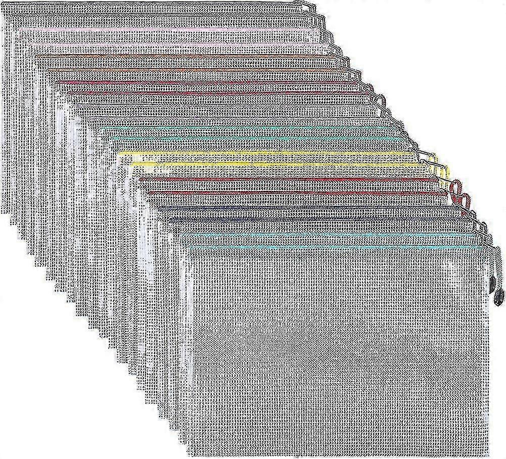 30-pakning A4 dokumentlomme. Ipow glidelåspose nettingposer sett glidelåspose hwy