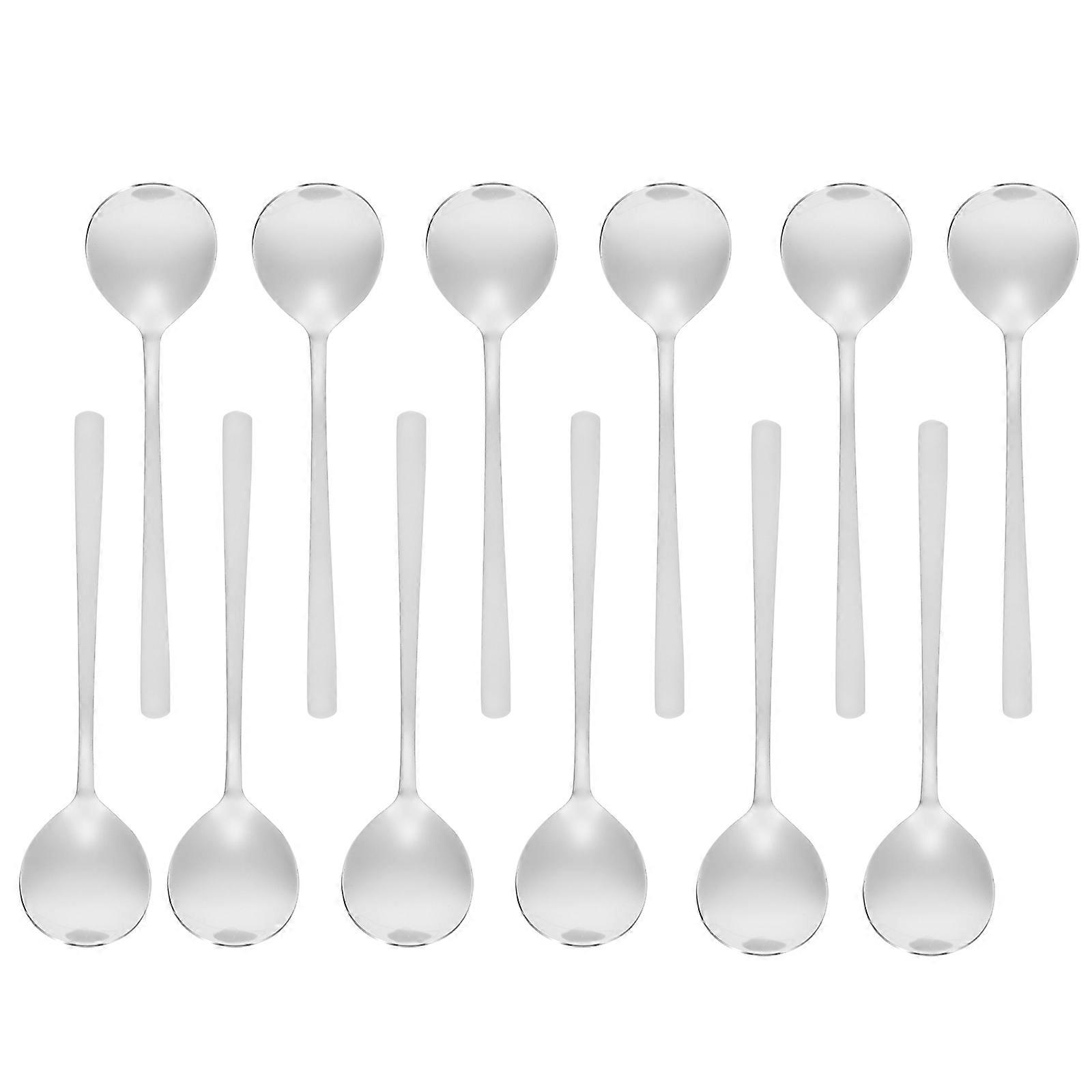 Large Serving Spoons for Buffet Easy to Clean Dessert Shop Use 12Pcs