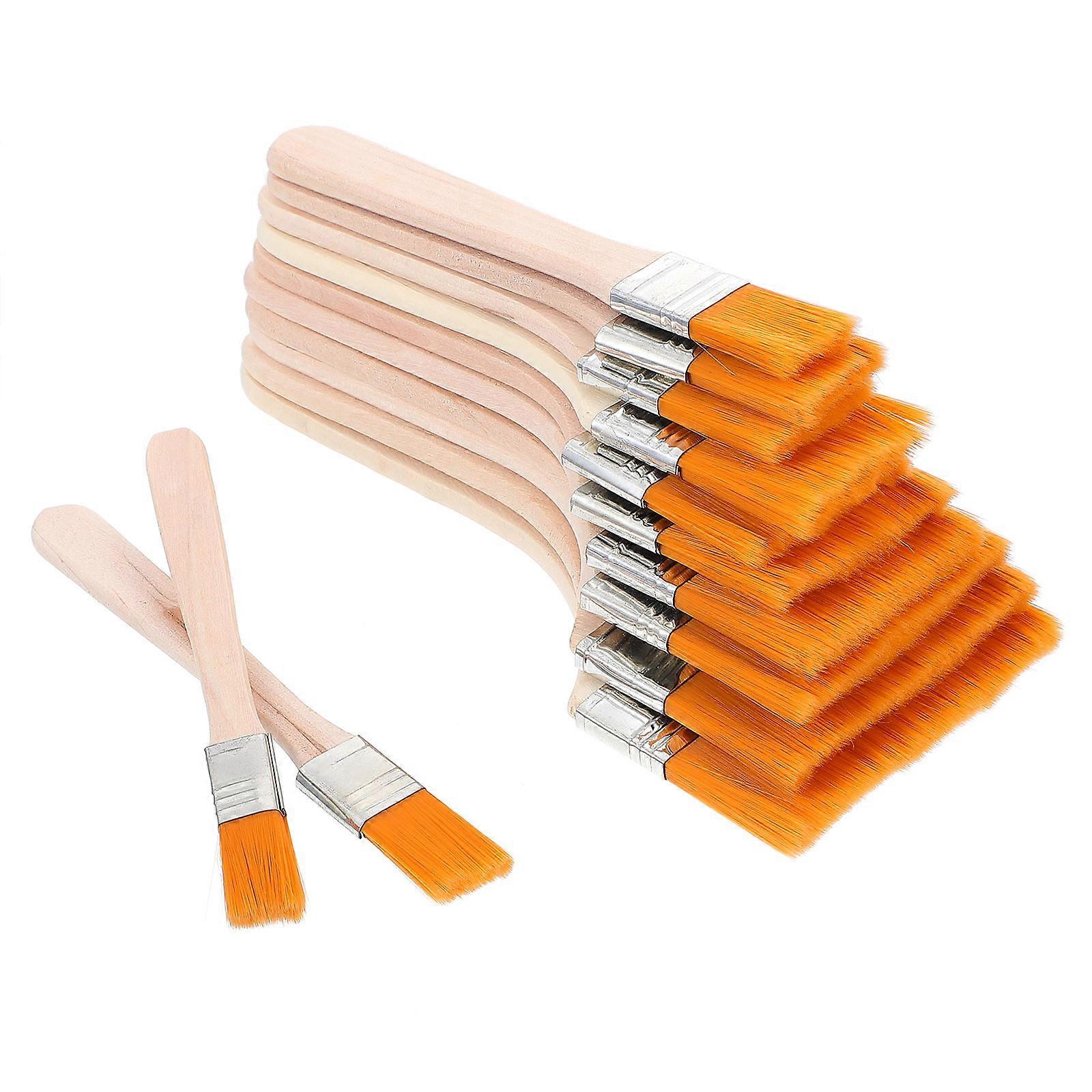 Yellow Nylon Painting Brush Set for Kids and Adults 12PCS Easy to Clean for Varnishes Acrylic