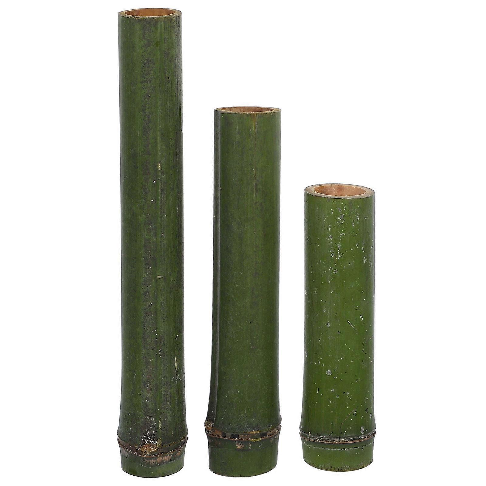 Bamboo Planter Brush Holder Wedding Decor Cylinder Shape 3Pcs